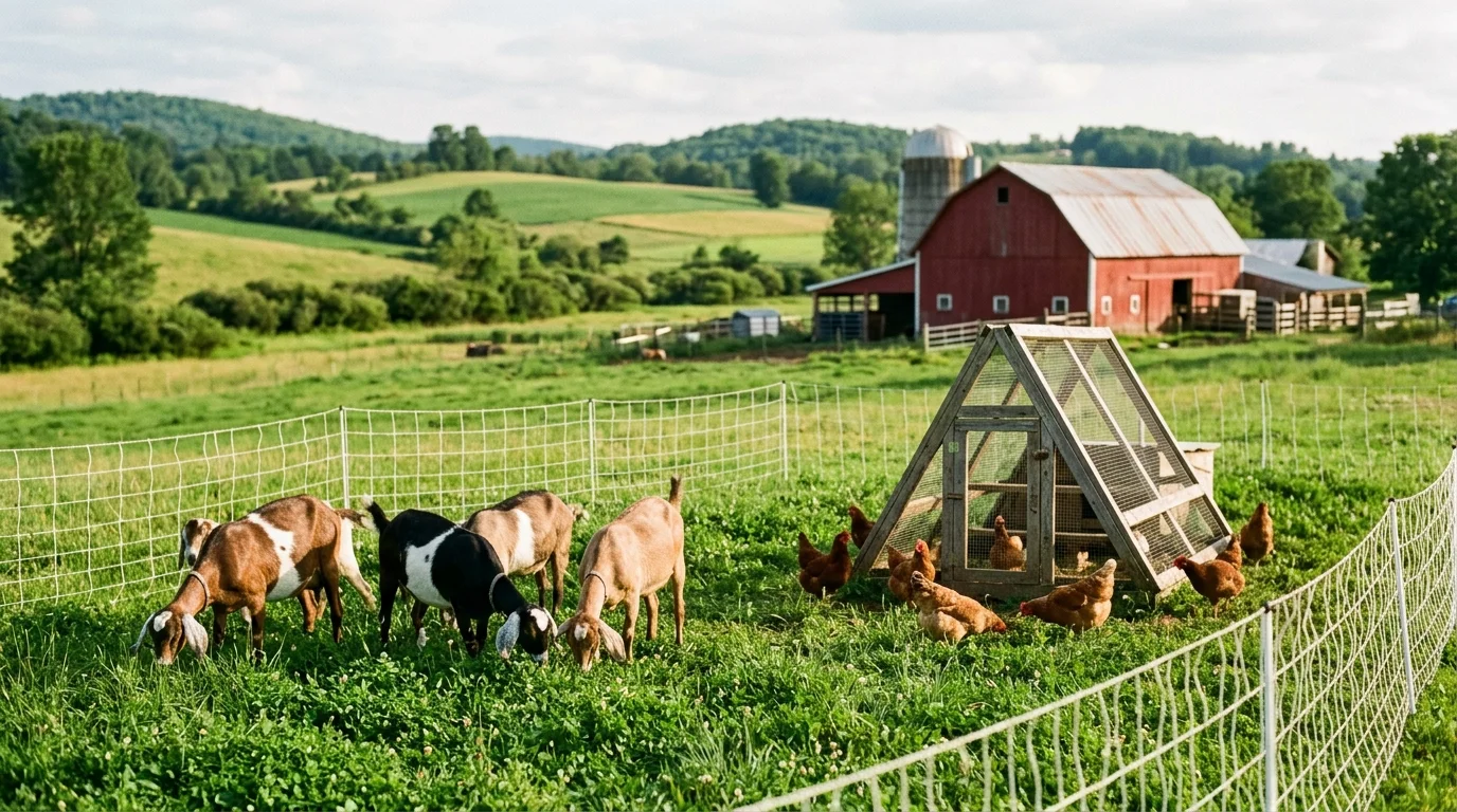 Rotational Grazing: Pastured Chickens & Dairy Goats for Soil Health